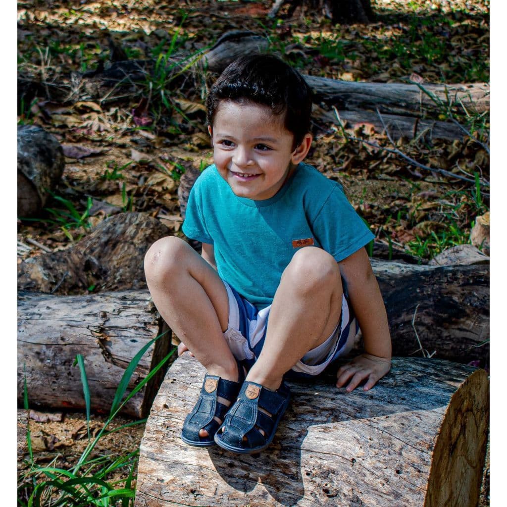 Sandalia Infantil Masculina Papete Infantil Masculina Em Couro