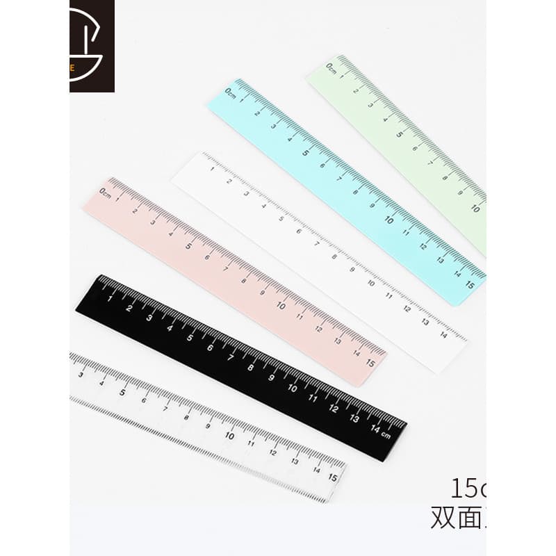 Narita bom produto régua dupla face 15cm cor estudante medição desenho escritório plástico transparente exame papelaria