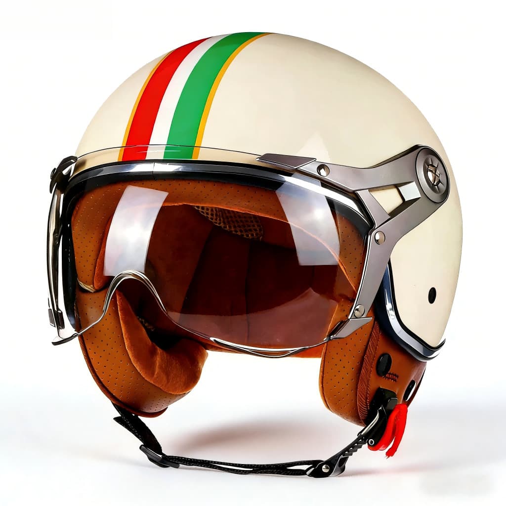 Vintage TT & COCASCOS Capacete Da Motocicleta Jato Com Viseira Moto Equitação 3/4 Aberto Meio Retro Scooter