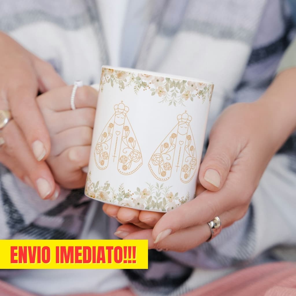 Caneca Xicara Porcelana 325ml Dia Das Mães Católica Personalizada Presente Decoração Casa