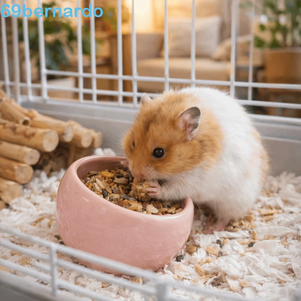 Tigela De Comida Para Hamster BERNARDO , Cerâmica Pequenos Animais Com Bordas Inclinadas De Água Anti-Derramamento E Cap