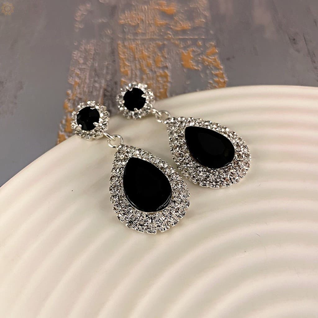 Conjunto De Brincos De Colar De Noiva De Strass-Joias Elegantes Para Vestidos De Aniversário De Banquete