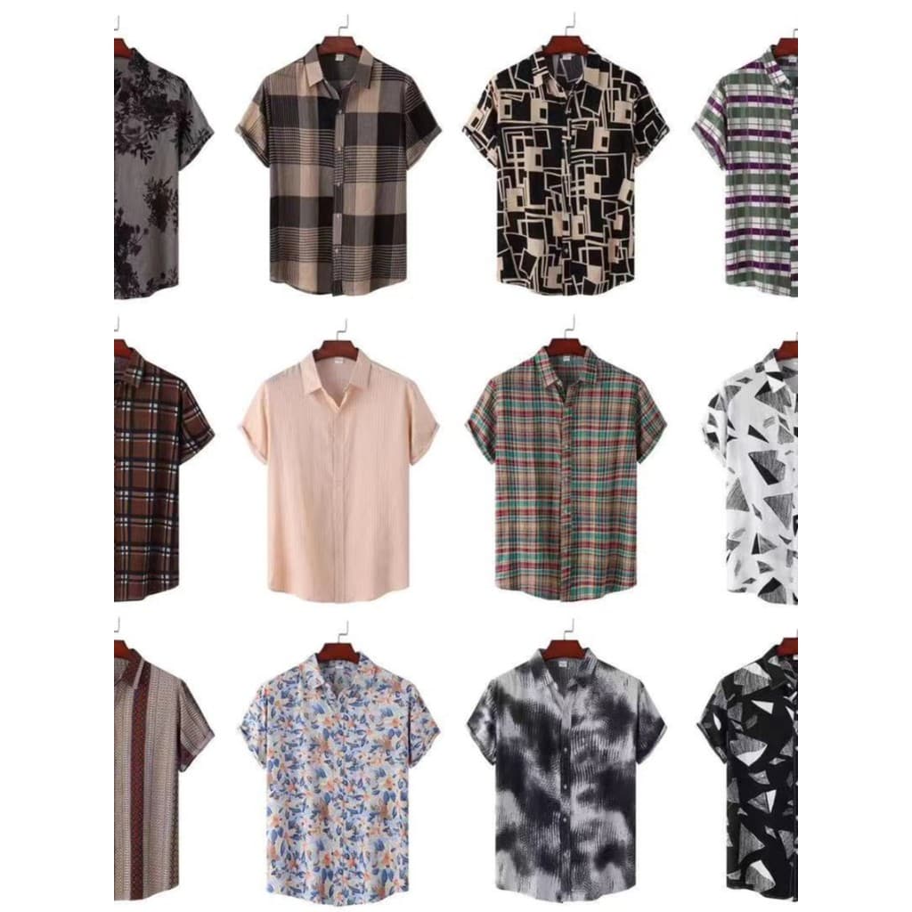 Primavera verão novo estilo masculino Casual havaí camisas de manga curta camisas de manga curta