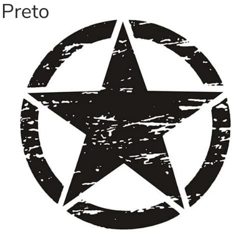 Adesivo Estrela Militar Jeep – Resistente ao Sol e Água, Estilo Off-Road para Capô