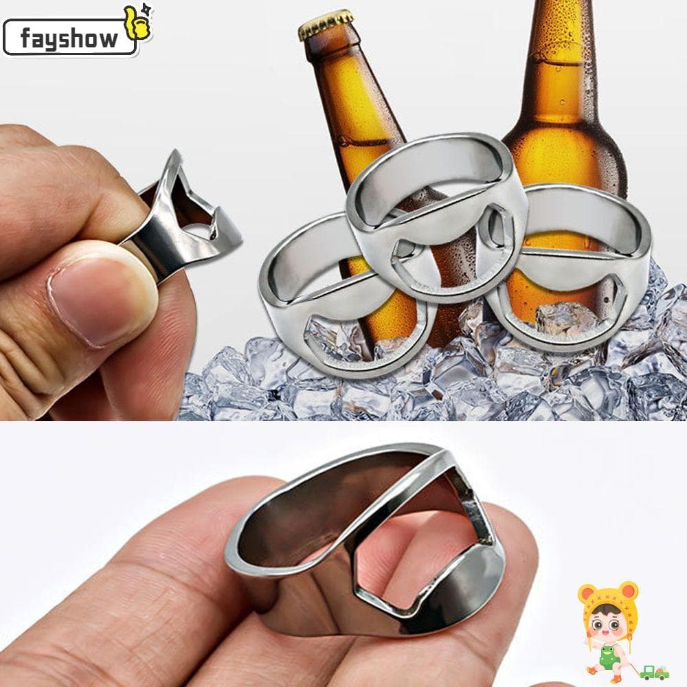 FAYSHOW 1/3pcs Abridor De Garrafas De Cerveja Gadgets Ferramenta De Cozinha Suprimentos De Bar Design De Anel De Dedo