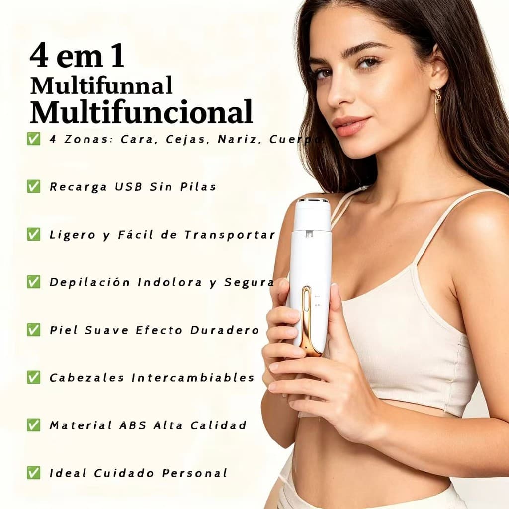 Aparador De Cabelo Feminino 4 Em 1 Recarregável , Depilador Elétrico
