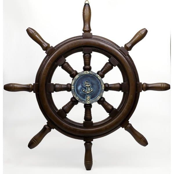 Timão de Barco Decorativo em Resina 50cm Náutica