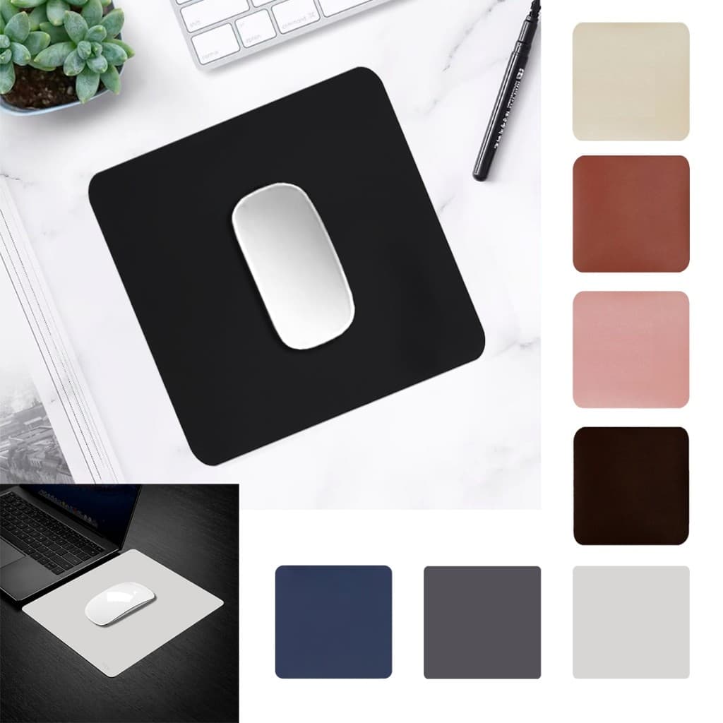 Mouse Pad Setup Gamer 20x20cm Trabalho Tapete Mesa Pequeno Quadrado Couro Eco Rosa Claro