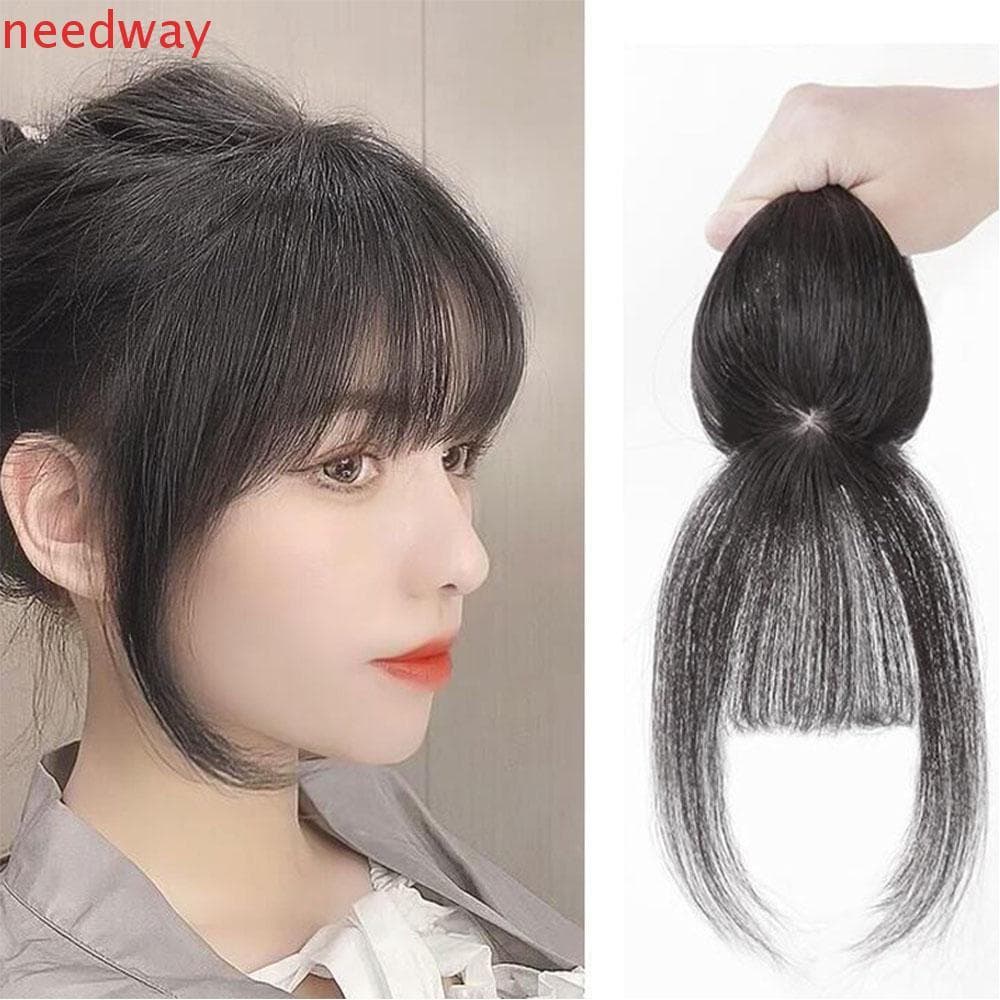 NEEDWAYB Franja De Cabelo Superior , Extensões Sem Costura Invisíveis Com Clipe De Peruca Em Fibra De Alta Temperatura