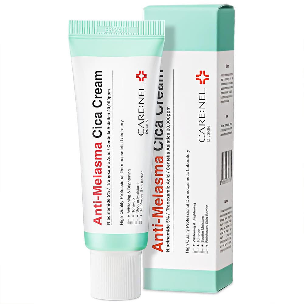 CARENEL CICA Creme Anti-Melasma Centella Asiatica Brightening Toneup Calmante Barreira De Umidade