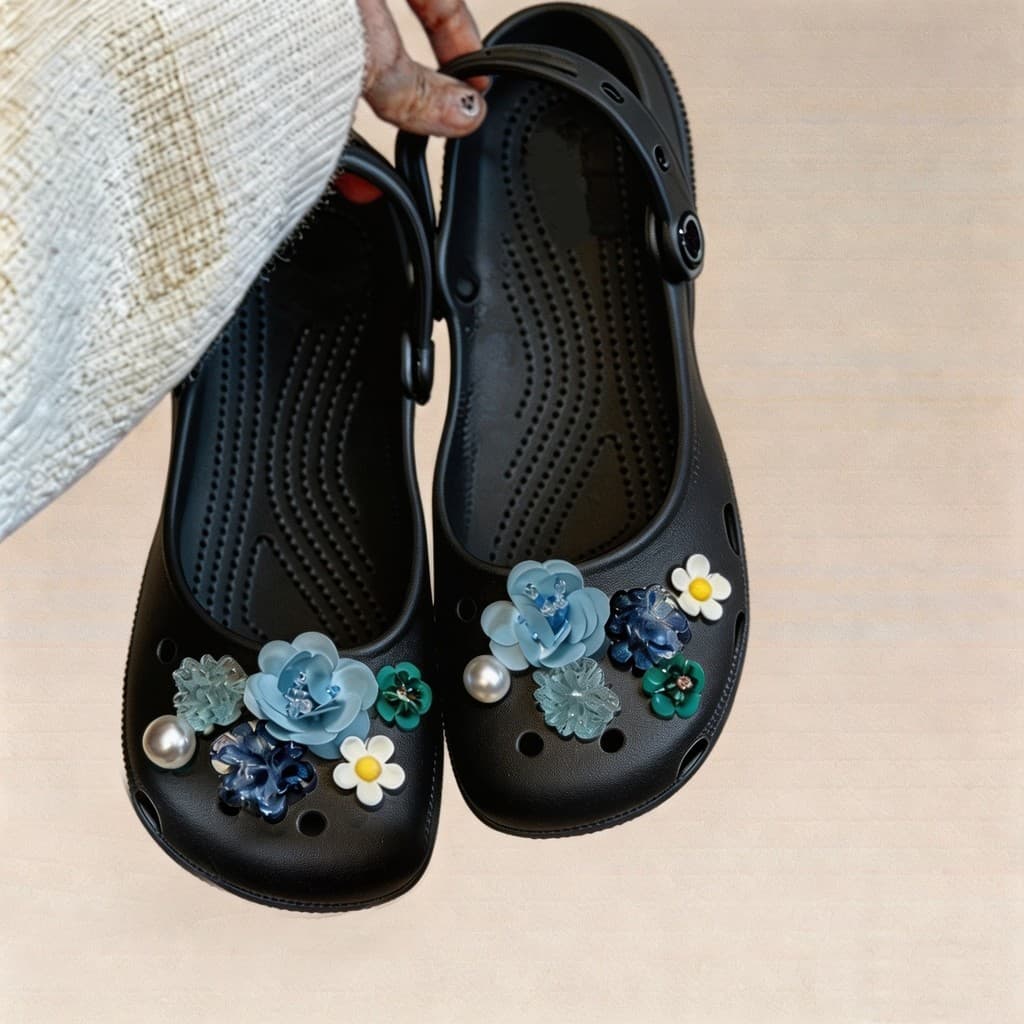 Verão estilo Ballet strass buraco sapatos de sola macia confortável Toe-coberto sandálias chinelos feminino tudo-