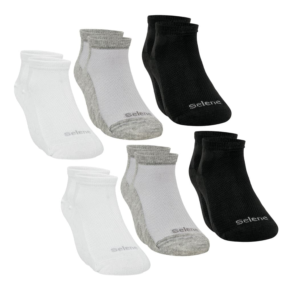 Kit 6 Pares Meia Infantil Cano Curto Selene Sapatilha Algodão Macio Elastano Escola Casual 29 A 34
