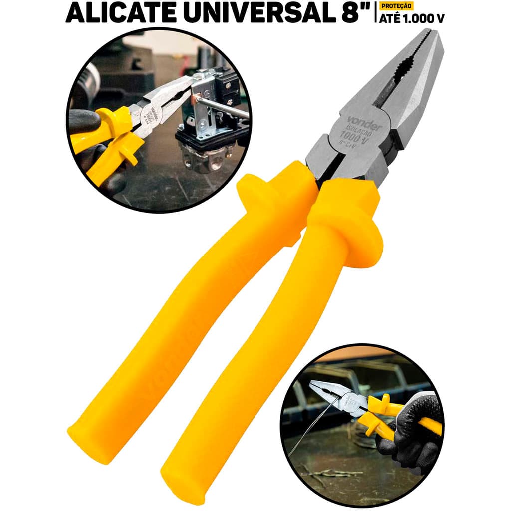 Alicate 8 Vonder Universal Isolado 1000V Cabo Antichoque Profissional