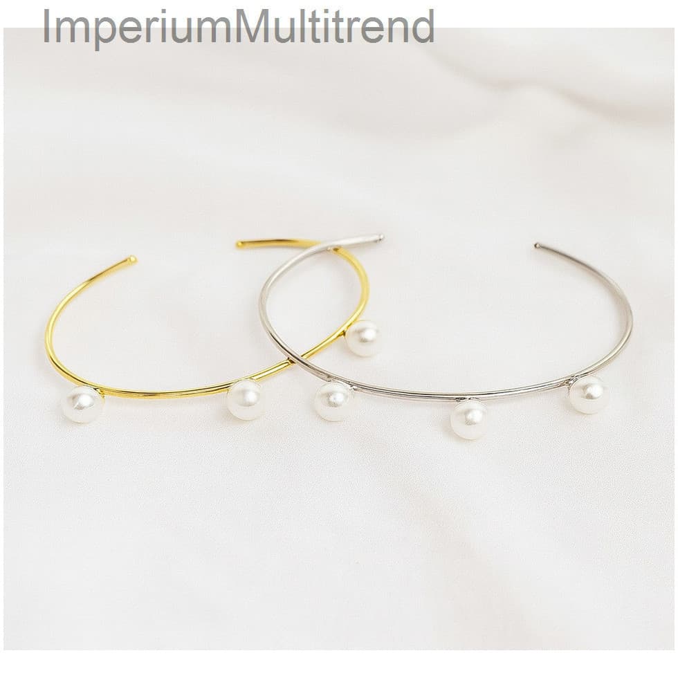 (V)Bracelete com Perolas Luxo Dourado e PrateadoDWSM
