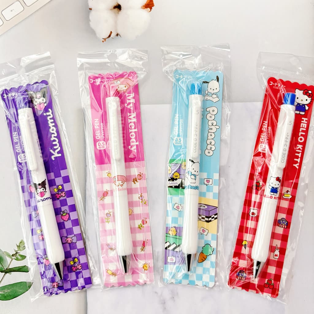 Caneta de Gel de edição limitada Sanrio da Tailândia em estoque pronto 0.5 mm/azul CODE D Hello Kitty Press Pen Blue Cor