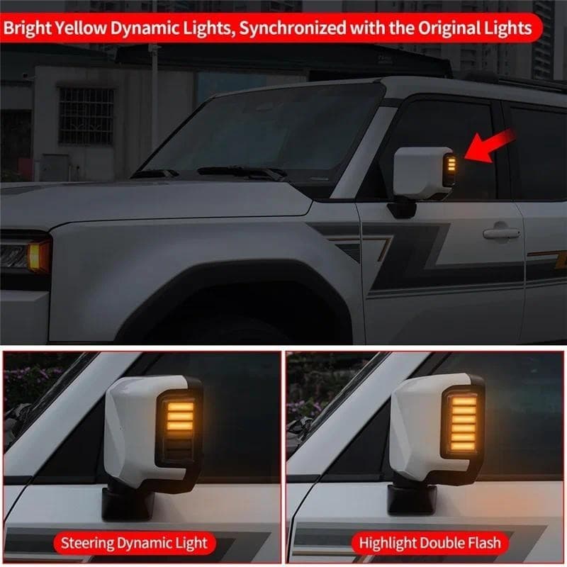 A72M-Espelho Retrovisor Luz De Sinalização Para Toyota Land Cruiser Prado LC250 J250 2024 2025 DRL Luzes Diurnas