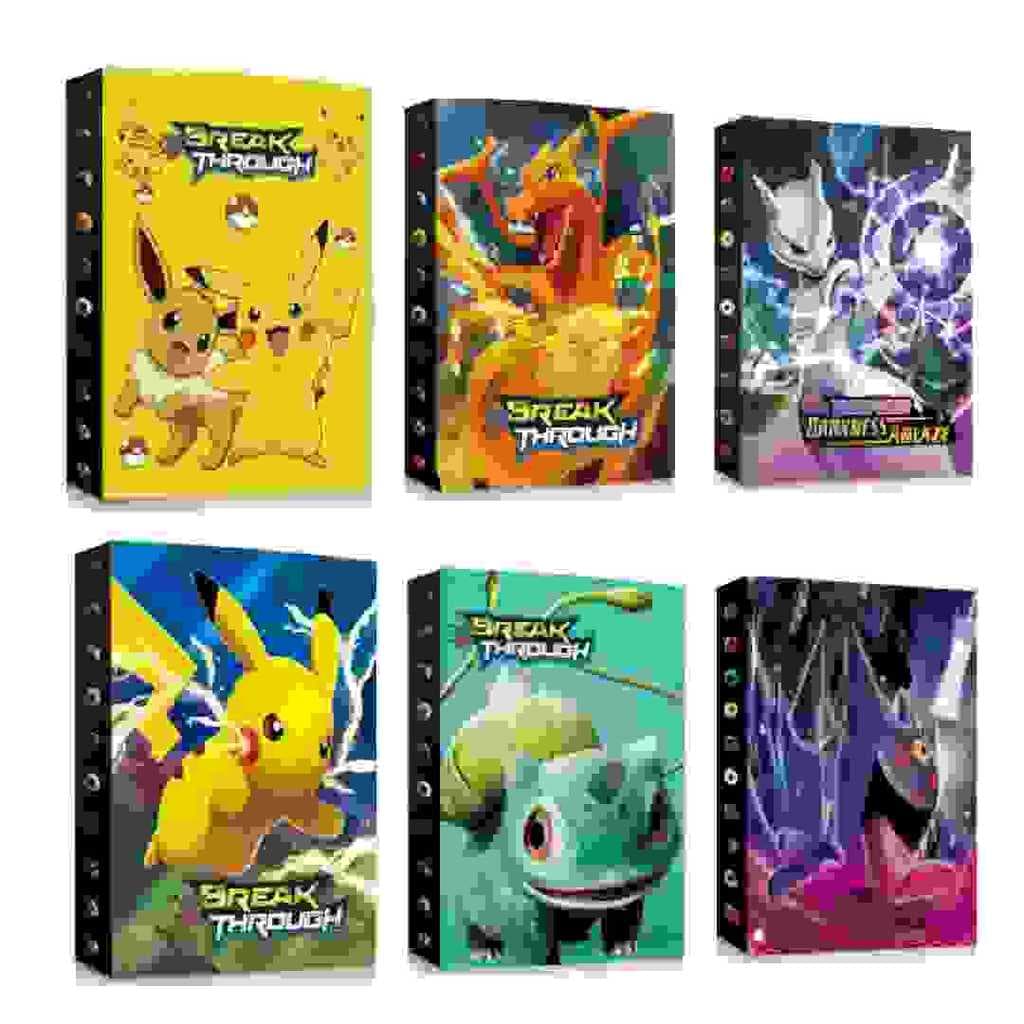 Fichário Álbum Pasta Pokémon 240 Cartas Pokémon Capa Dura TCG - Pikachu -Charizard -Gengar