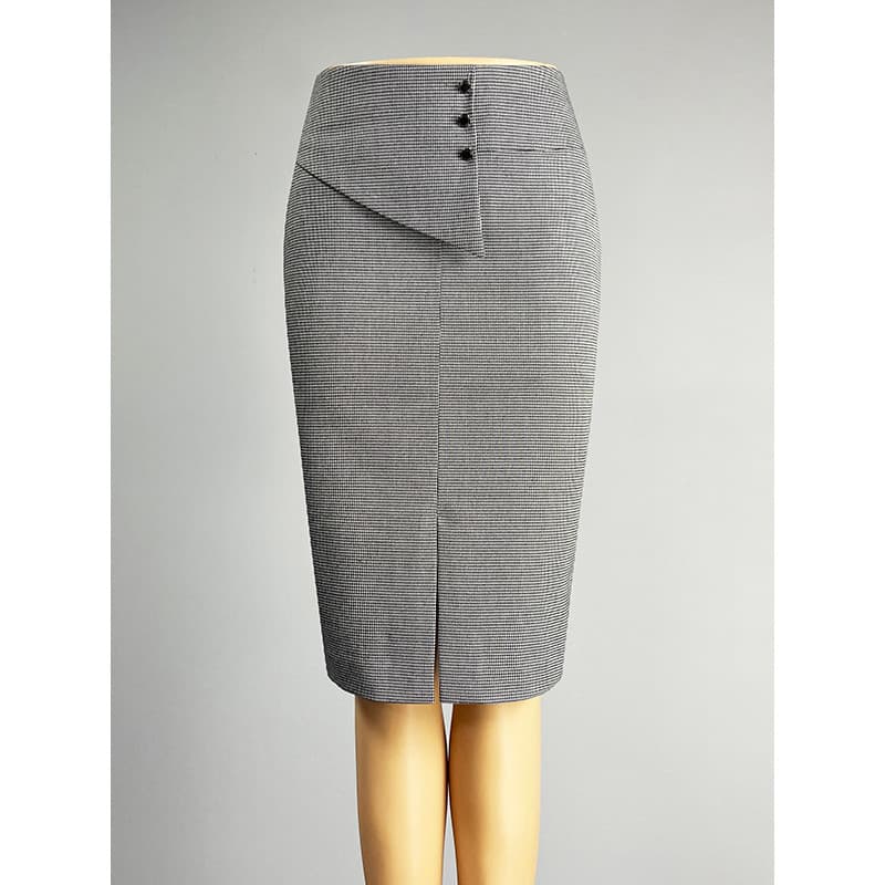 Marca profissional Wear preto Houndstooth saia de um passo 2025 cintura alta magro-ajuste na altura do joelho Hip-compri