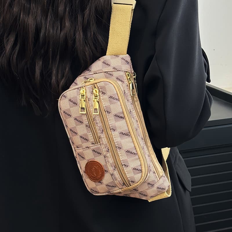 Oxford girando bolsa feminina 2026 tendência de rua Multi-bolso saco de peito feminino All-match Casual saco do mensagei