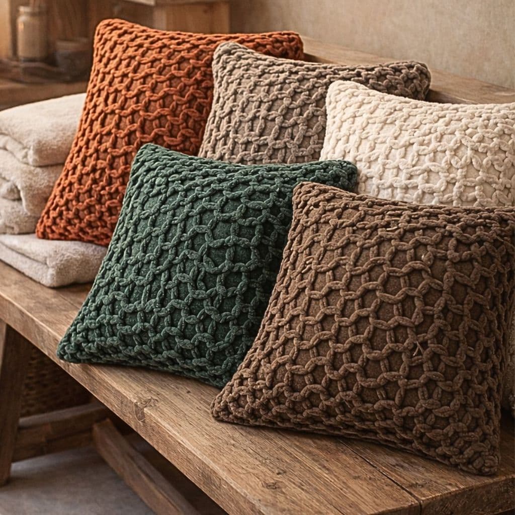 Capa de Almofada Bohochic Corda 43x43cm – Trama Artesanal com Toque Natural