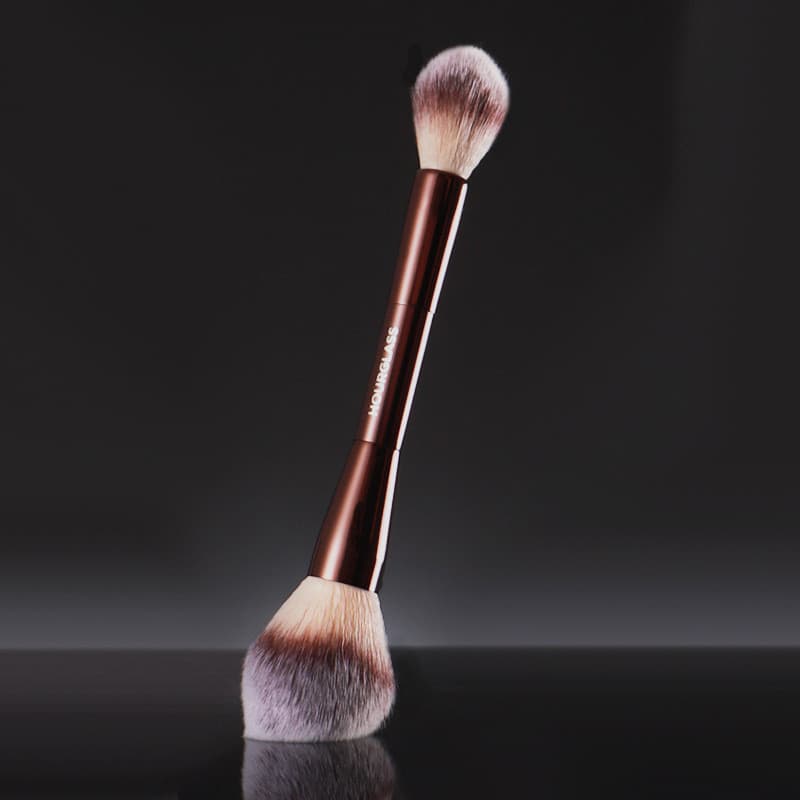 Ampulheta pincel de maquiagem de duas cabeças pincel de pó solto chama Blush pincel iluminador HG pincel de maquiagem