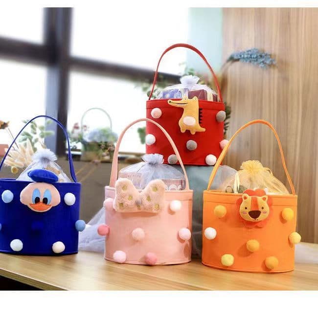 Abraço balde dos desenhos animados bonito bolsa mês cheio cem dias de idade banquete caixa de presente lembrança saco de