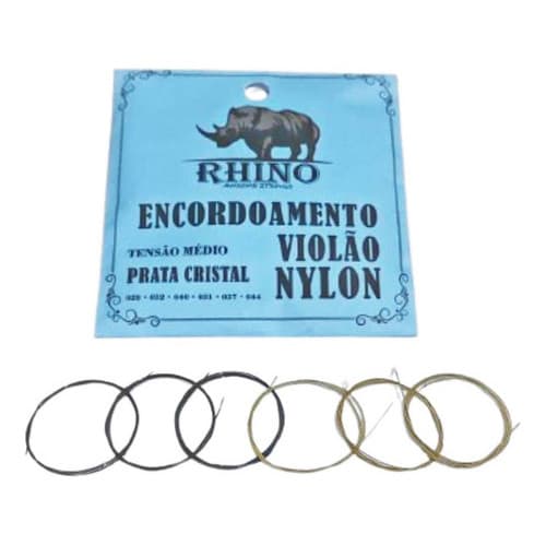 Jogo De Cordas Encordoamento Para Violão Nylon Tensão Media