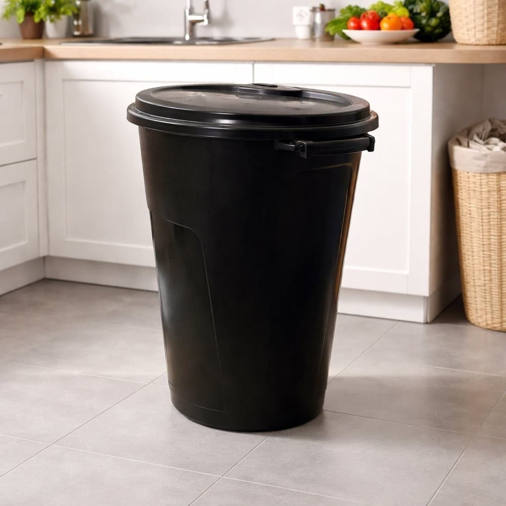Lixeira Cesto Preto Grande 35L 60L Tampa Resistente Cozinha Banheiro Área Serviço