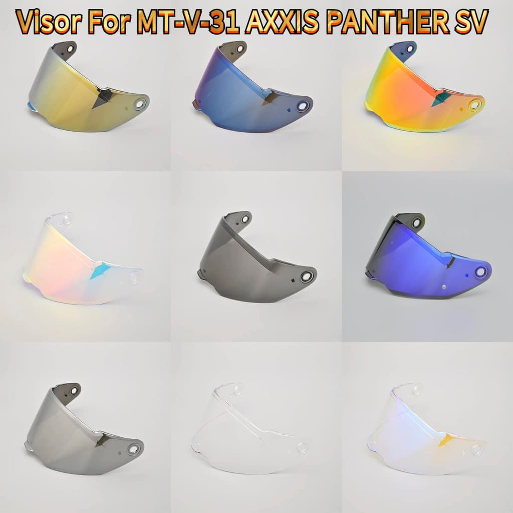 [2025NOVO] Lente de Visor de Capacete de Motocicleta para MT-V-31 AXXIS HAWK EVO SV PANTHER SV Para-brisa Anti-UV preto