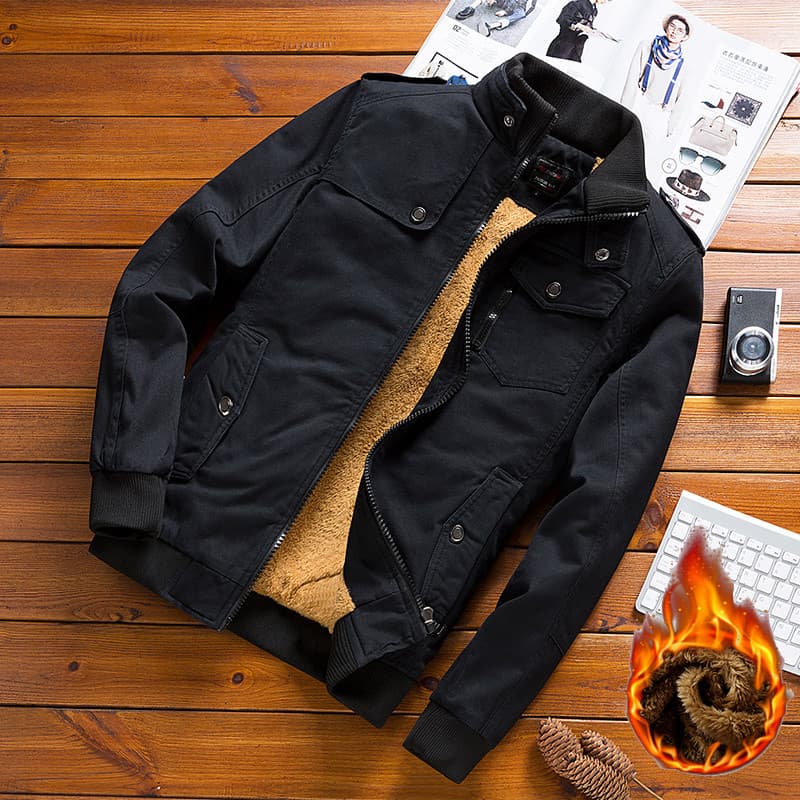 Jaqueta masculina forro de lã engrossado inverno novo estilo macacão jaqueta Casual roupas de algodão puro na moda negóc