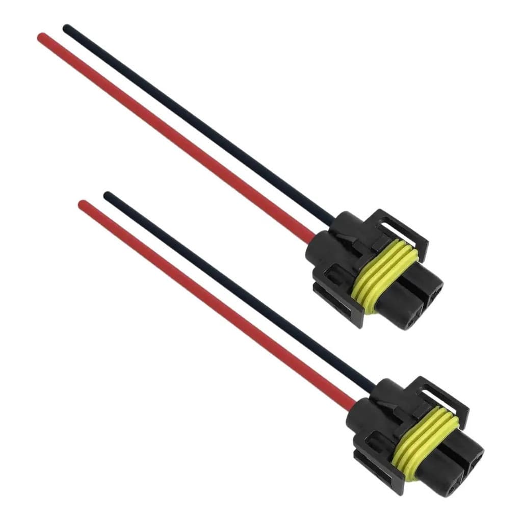 Par Plug Soquete Conector Chicote P/ Lampadas H8 H9 H11 H27 Milha Farol