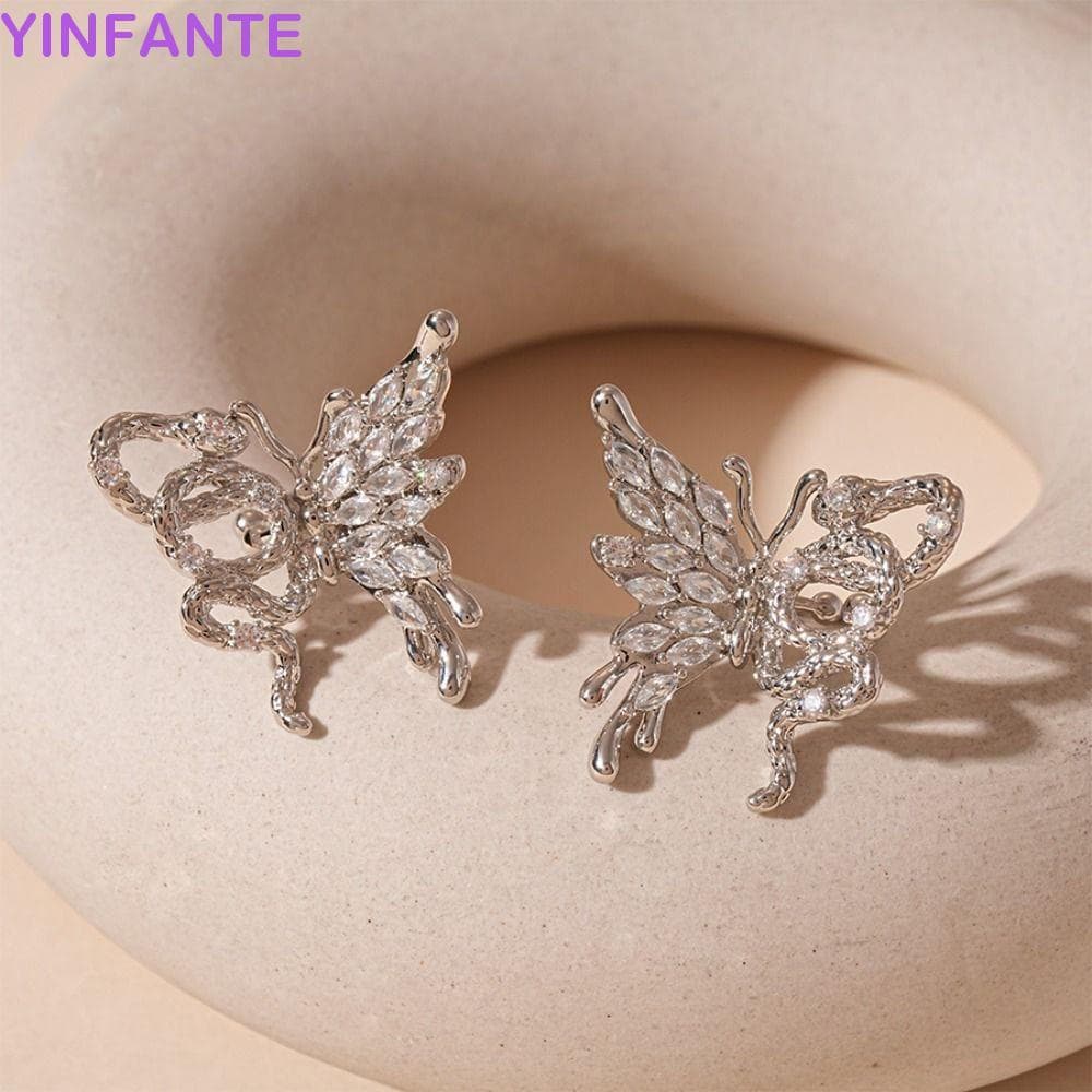 Brincos De Clipe YINFANTEWN , Brilhantes Sem Piercing , Punho De Orelha De Borboleta , Elfo Elegante E Requintado