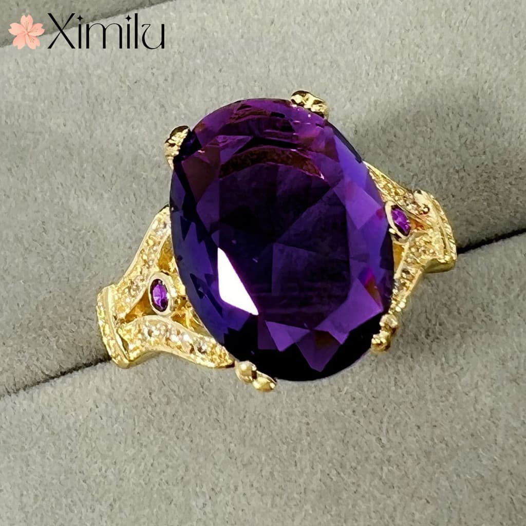 ❤ Multicolor Original Hot Sale Criativo Grande Pedra Solta Verde Diamante Verde Anel de Ouro 18k Jóias Femininas de Pedr