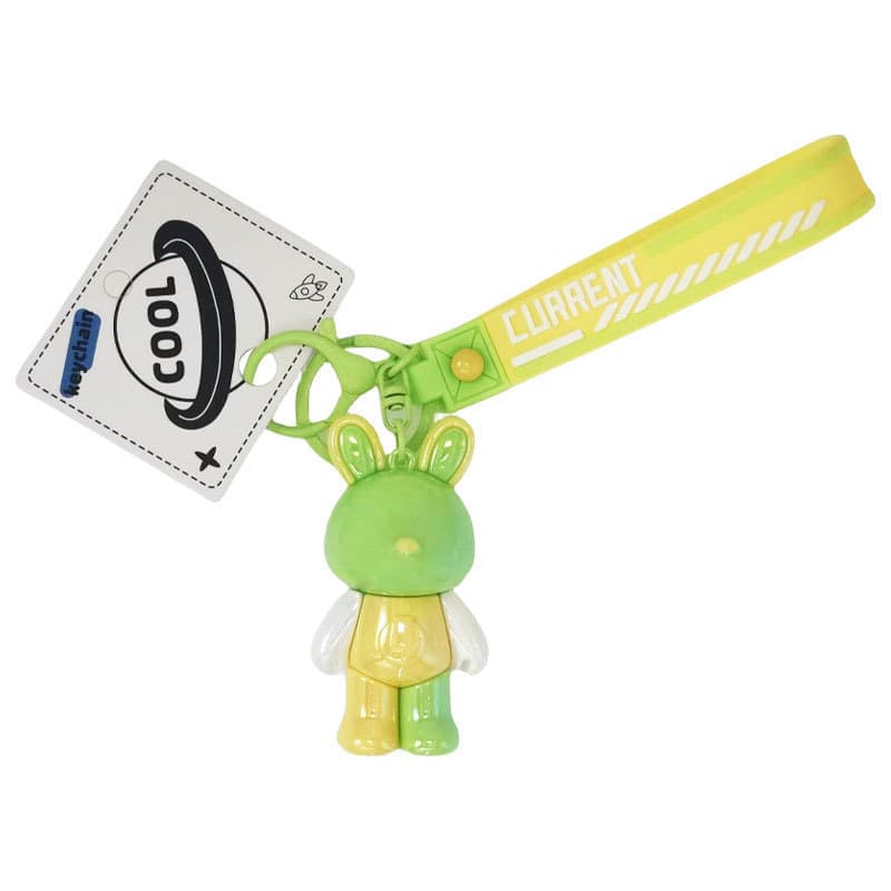 Bonito na moda legal cor combinando relâmpago coelho carro chaveiro pingente saco dos desenhos animados pingente casal p