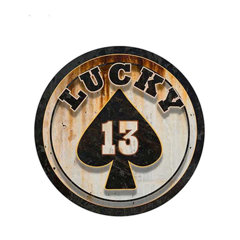 Lucky 13 Spades Ace Rat Rod Gaselle Ferrugem Decalque interessante para motocicleta Adesivo de carro à prova d'água