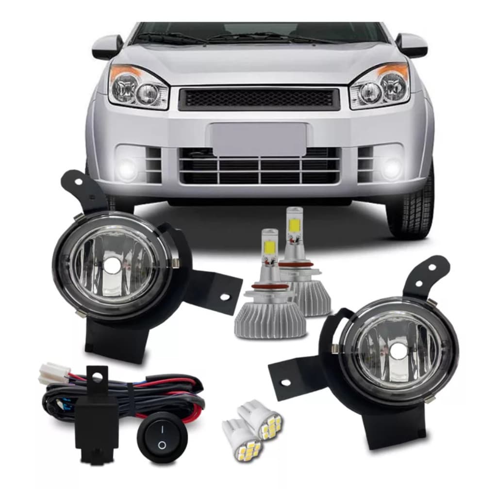 Kit Farol Milha Fiesta 2007/2009 Ka 2008/2010 + Super Led 6k