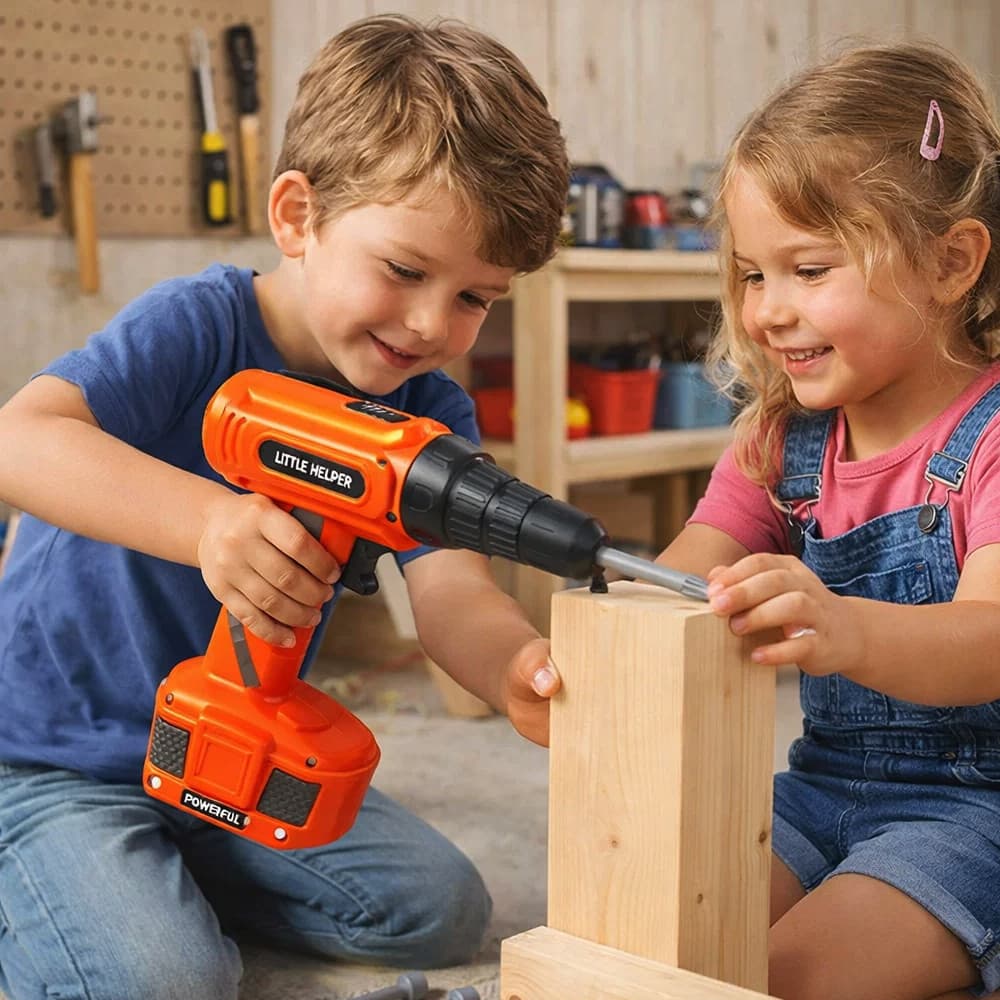 Kit Furadeira Brinquedo Infantil Ferramentas Educativo Interativo