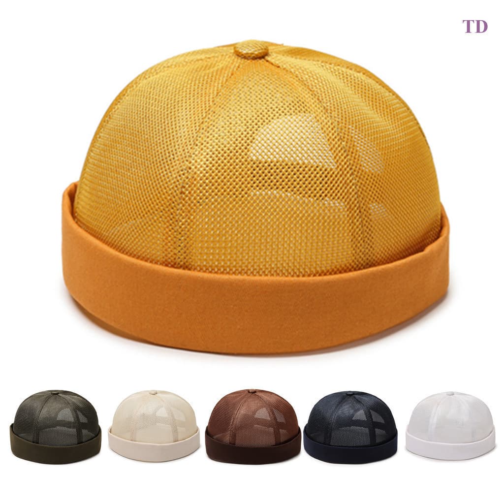 Brimless Feminino Masculino Chapéu Respirável Gorro Marinheiro Chapéus Boné De Algodão Primavera Outono Retro Ajustável