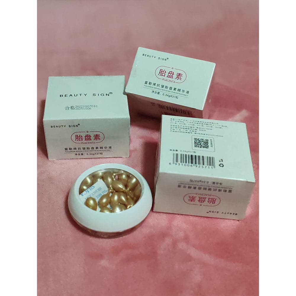 BEAUTYSIGN Fullerene Placenta Essência Beleza Amuleto Cápsula Essência Líquida Luz Rugas Firmador Iluminador
