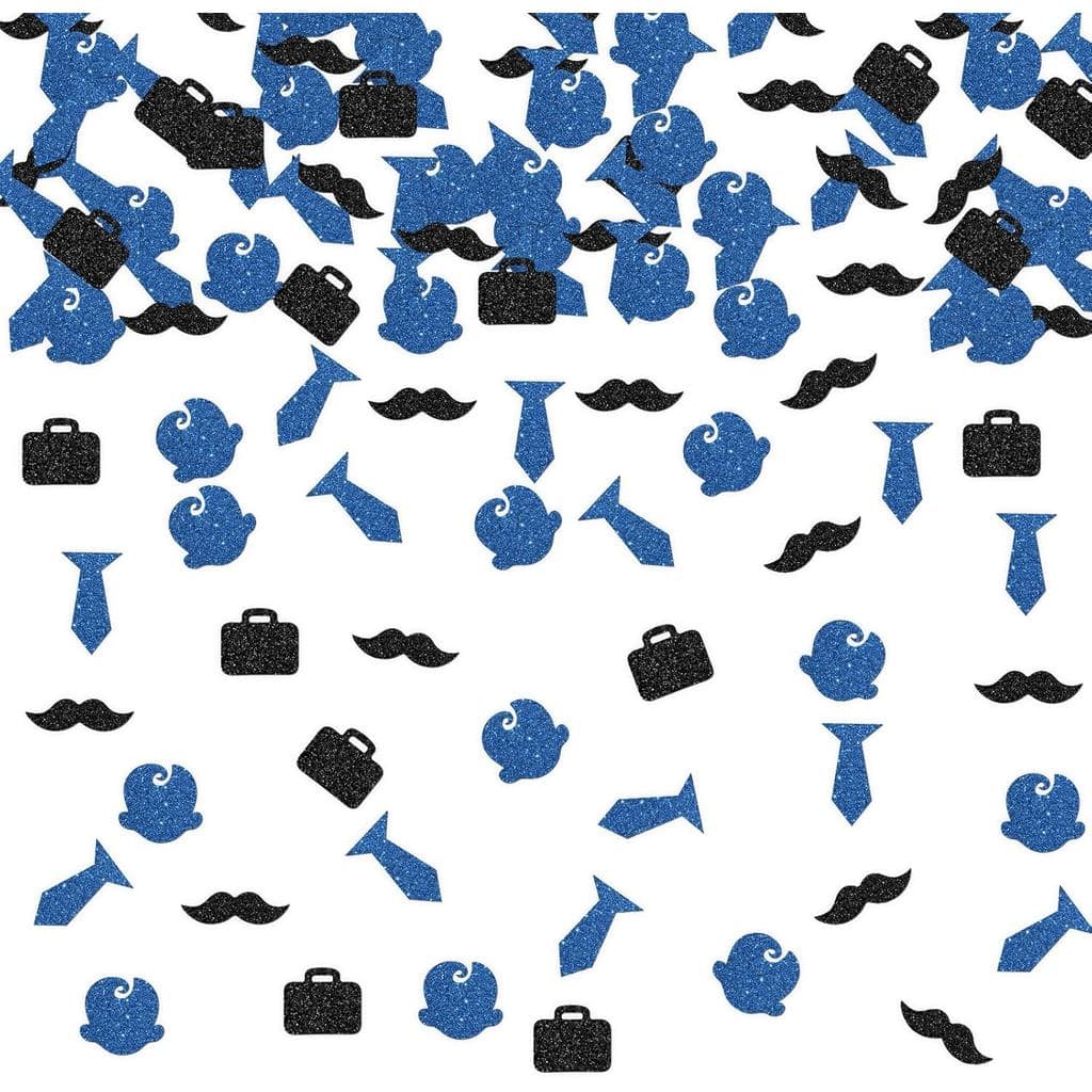 120 peças de confete Boss Boy para decoração de mesa em festas de aniversário de meninos e chá de bebê - Suprimentos par