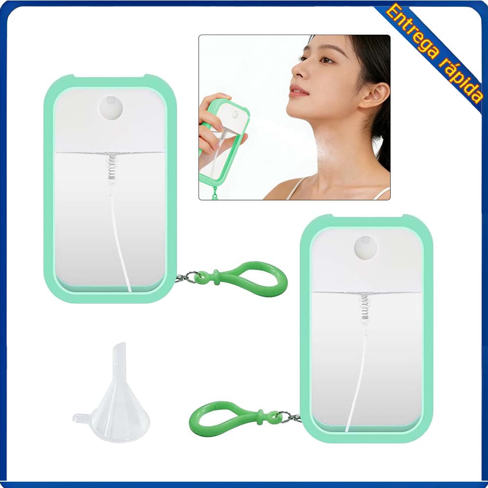 Frasco de Spray de cartão de 50ml (único 6 x 10.5 cm) plástico ABS verde claro + Material de Silicone