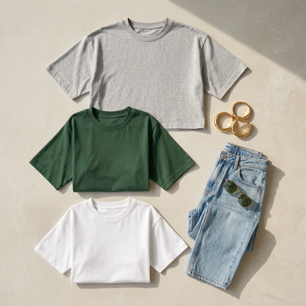 Kit 3 Blusa Cropped Basico Feminina em Algodão Oversized Super Leve Qualidade Premium