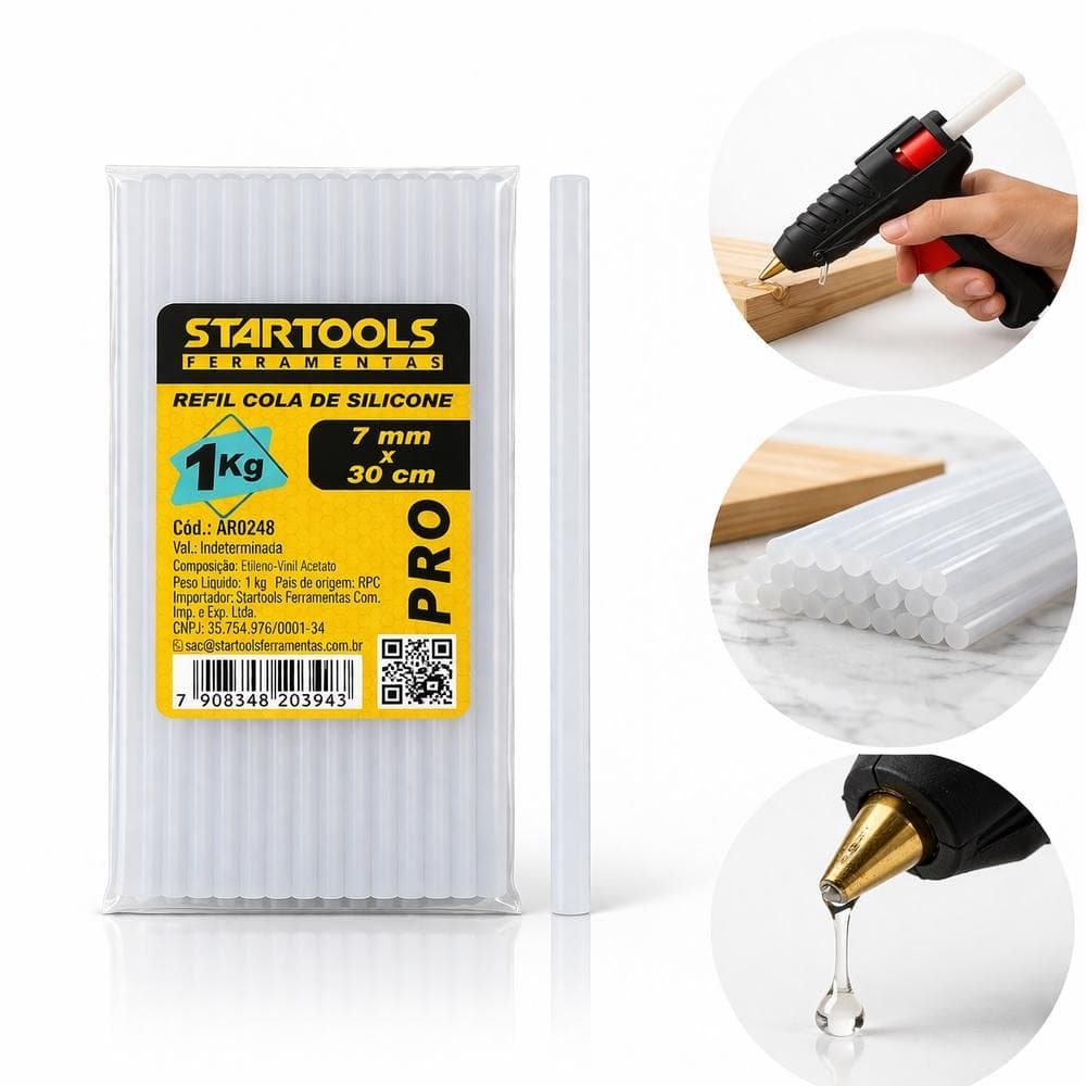 Bastao Refil De Cola Quente Fino 80 Refil Silicone 30Cm 7Mm Pacote 1Kg Pistola Eletrica Artesanato Trabalho Multiuso