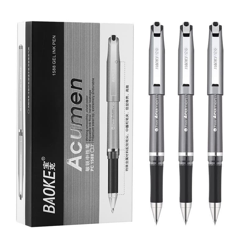 [12 PCS] PC1588 Caneta Gel 0.7mm Caneta Empresarial de Escritório Secagem Rápida Não Desbotamento