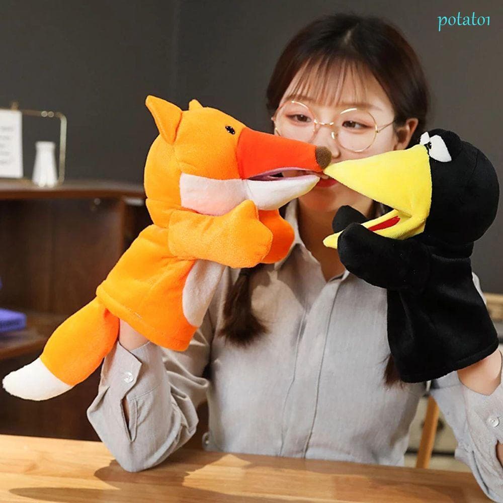 POTATO1 Animal Fantoche Brinquedos Educativos Crianças Brinquedo Kawaii De Pelúcia Bichos Panda Mão De Dedo