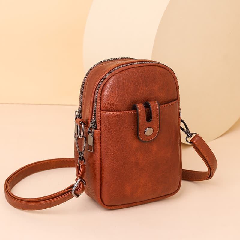 2025 novo estilo saco do telefone móvel moda feminina All-Match couro macio saco do mensageiro Casual na moda bolsa de o