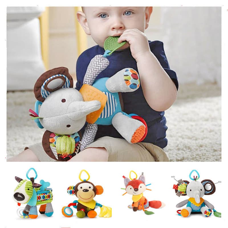 Bebê brinquedo de pelúcia recém-nascido boneca reconfortante bebê chocalho mordedor boneca bebê carrinho pingente crianç