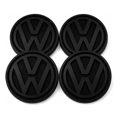 Kit 4 Calotinha Miolo Centro Roda Vw Volkswagen 51mm Preto