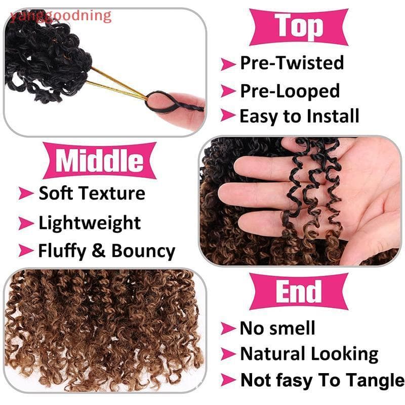 (YGN) Rabo De Cavalo Encaracolado Em Espiral Afro Kinky Com Clipe De 8 Polegadas Extensão De Cabelo Sintético Para Aparê