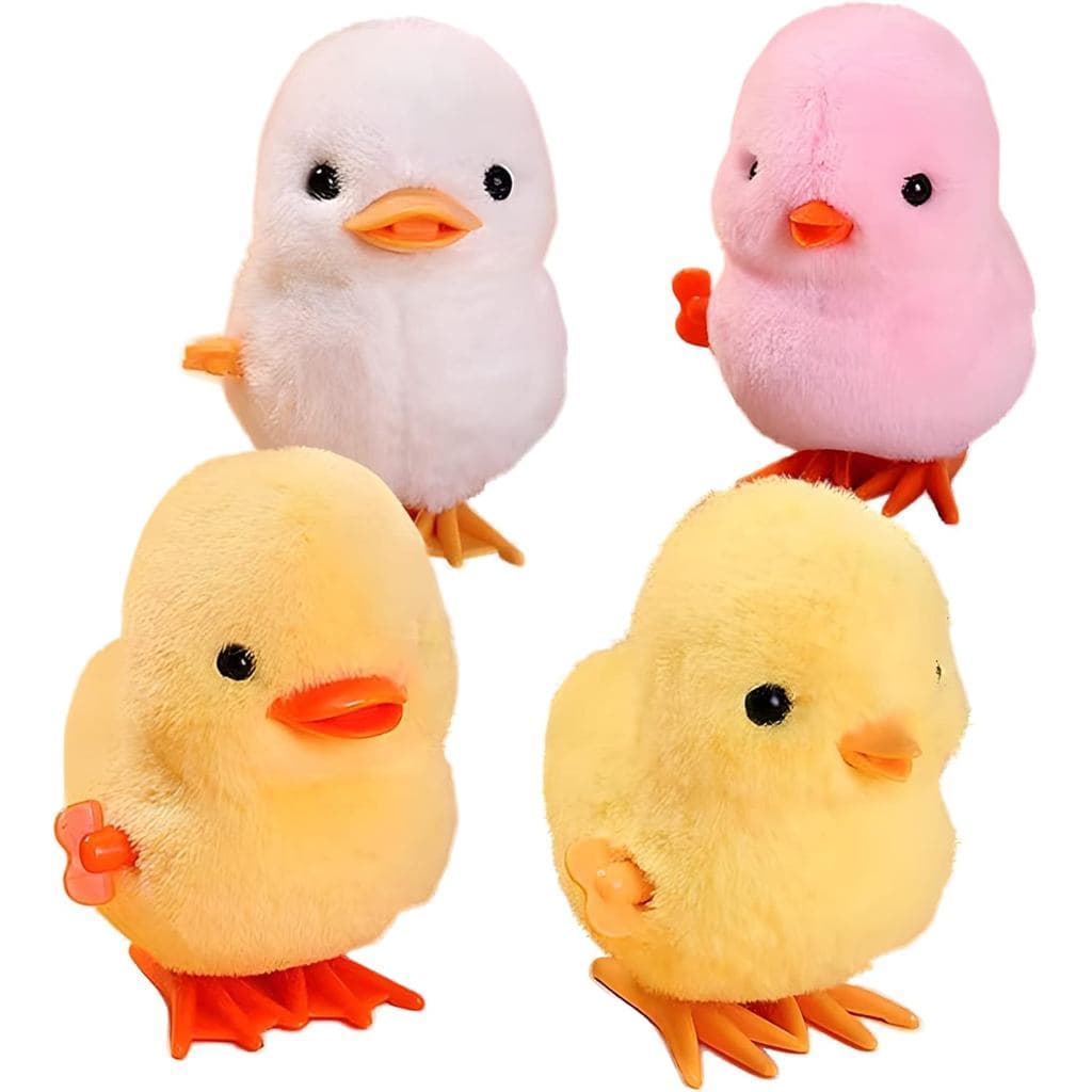 Brinquedos de Pelúcia de Páscoa com Mecanismo de Corda, Pintinhos e Patinhos Realistas e Macios para Crianças (Pacote co